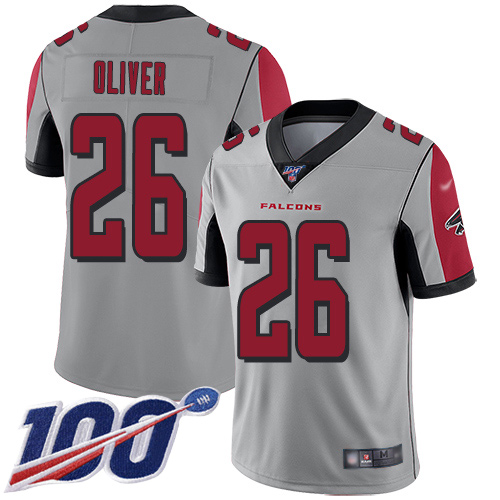 Atlanta Falcons Limited Silver Men Isaiah Oliver Jersey NFL Football #26 100th Season Inverted Legend->women nfl jersey->Women Jersey